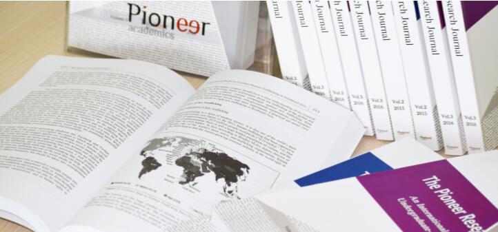 Pioneer Research journal open on a table