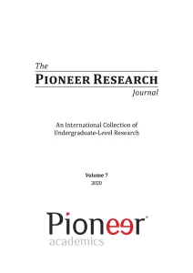 2020 Pioneer Research Journal