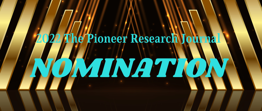 2022 Pioneer research journal nomination