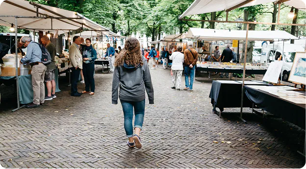 Young woman shopping in an outdoor market