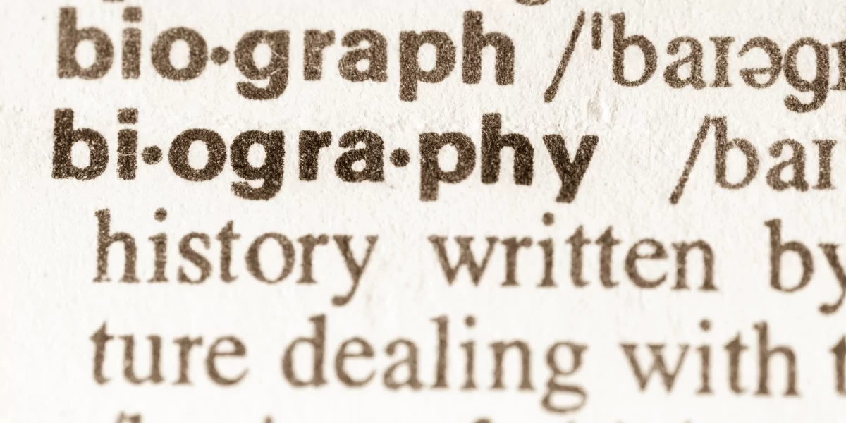 Snapshot of a dictionary description of the word biography