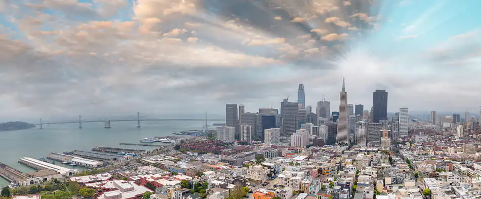 Aerial view of San Francisco, symbolizing a thriving business center.